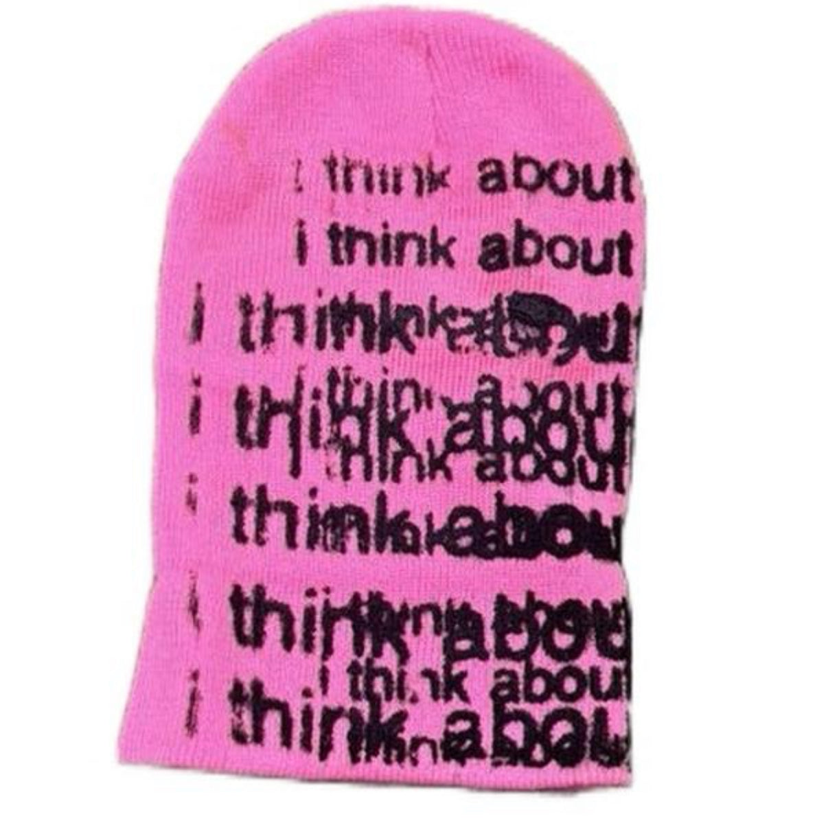 i think about it all the time beanie black ink