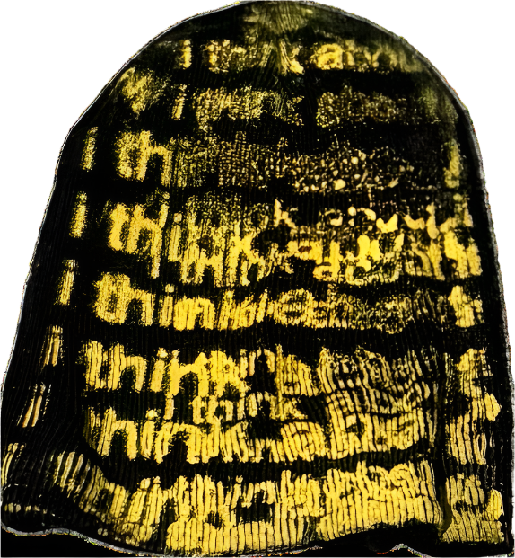 I think about it all the time beanie yellow ink
