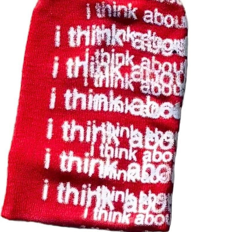 I Think About It All The Time – White Ink Beanie